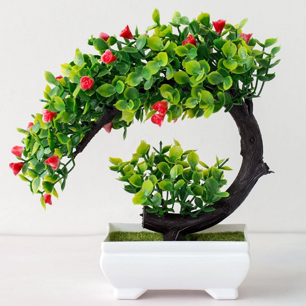 Bonsai Garden China - Künstliche Topfpflanze für Zuhause, Baumdekoration, Kunstblumen,