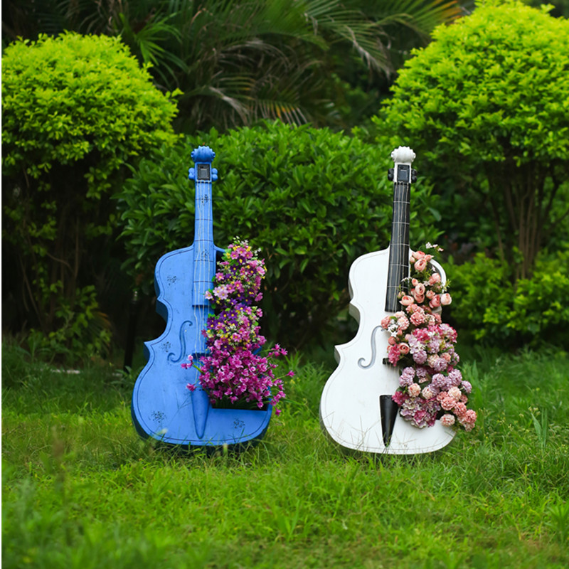 Bonsai Garden Display - Cello-förmige Gartenfigur, große Outdoor-Terrassen-Kunstdekoration, Skulptur für